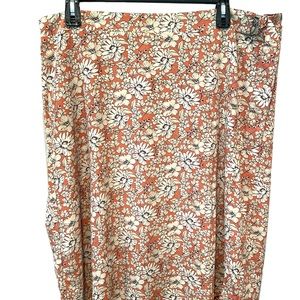 NWT Spring Summer Floral Skirt Elastic Waist 3X